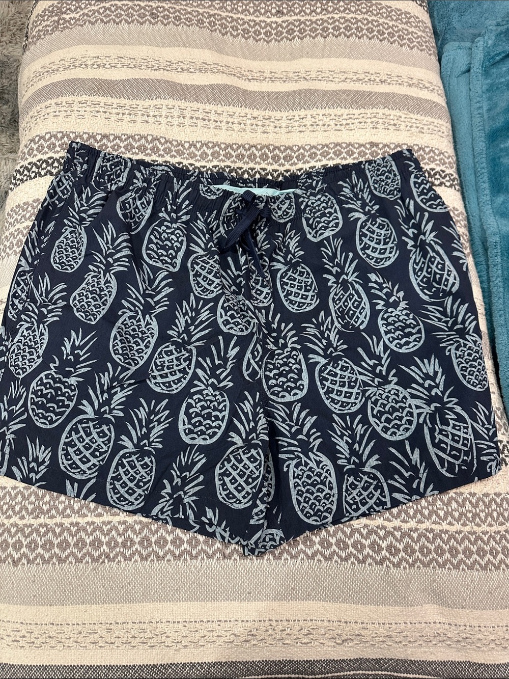 Kanu Surf Navy bathing suit with Light Blue Pineapple Print